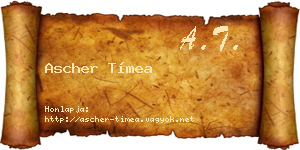 Ascher Tímea névjegykártya