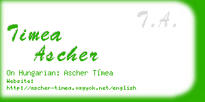 timea ascher business card