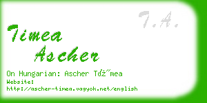timea ascher business card